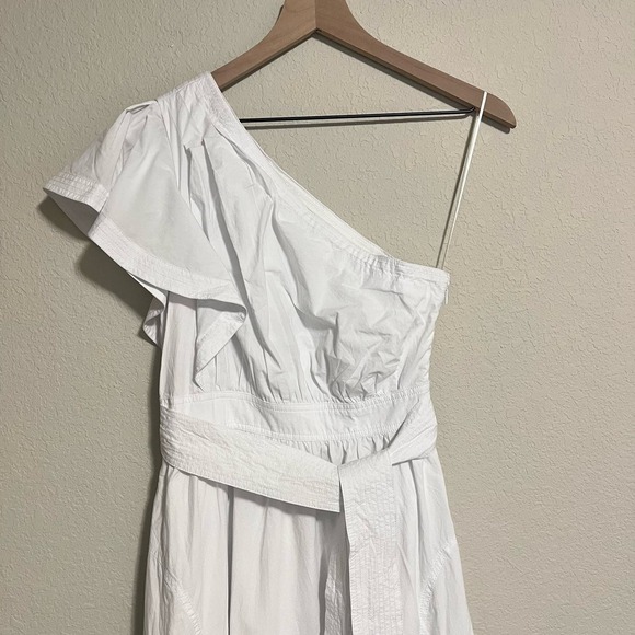 Madewell One-Shoulder Dress in Crisp White - Picture 6 of 15